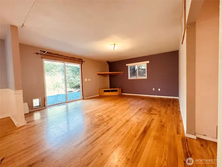 Family room with sliding door to the backyard.