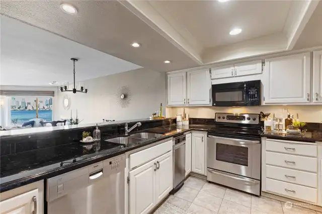 Updated kitchen with Granite counters, Stainless Steele appliances and under cabinet lighting