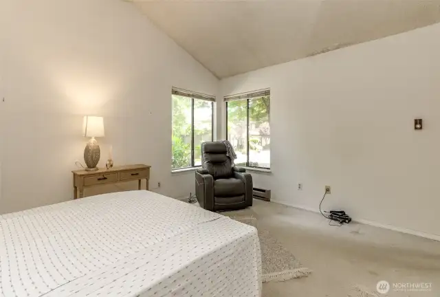 Vaulted Ceilings in the primary bedroom