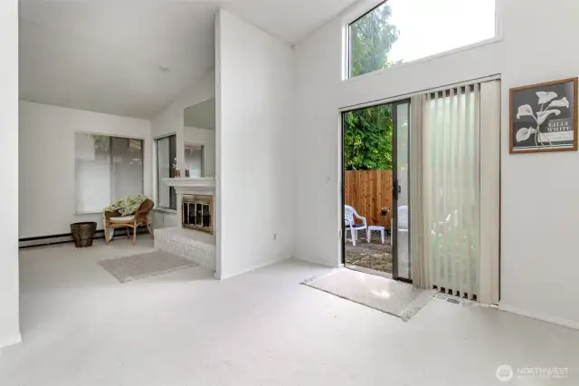 Spacious dining room adjacent to the living room