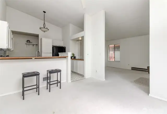 There are vaulted ceilings in most of the house.