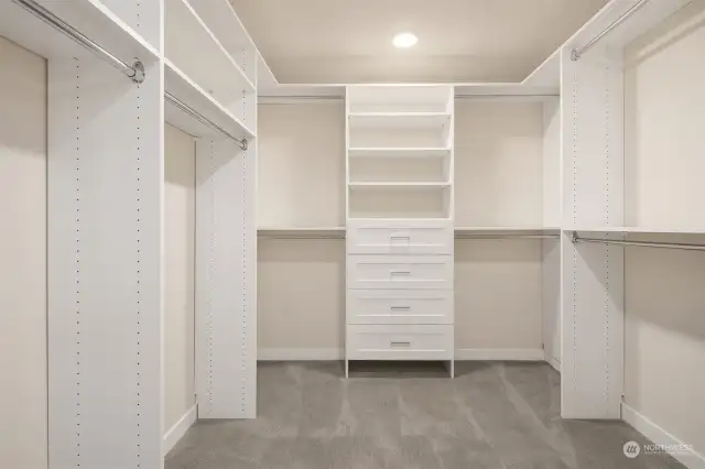 Walk-in closet with built-ins