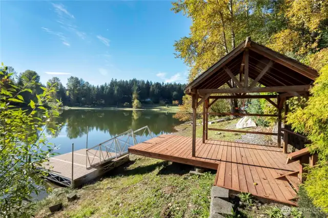 Covered deck by the dock