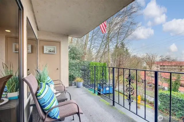 large deck and storage