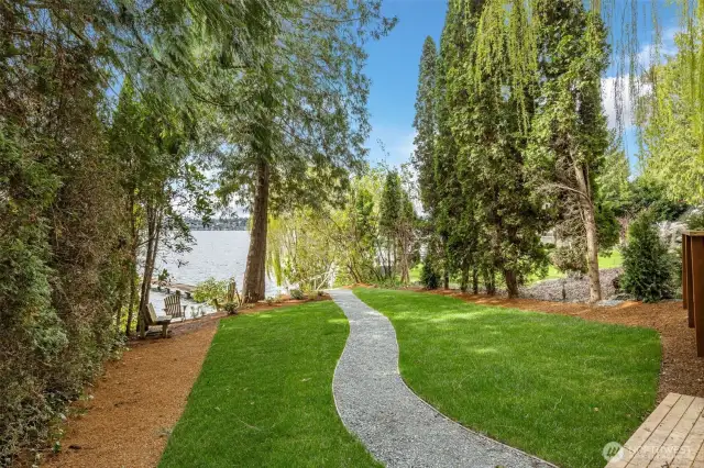 Flat backyard to the water