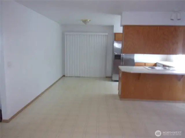 Dining area just off the kitchen for easy serving.