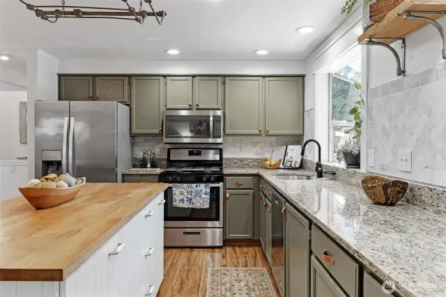 Granite and Butcher Block counters