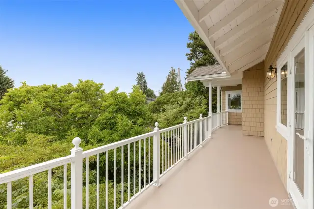 Deck off Primary shows the privacy and lushness of the setting