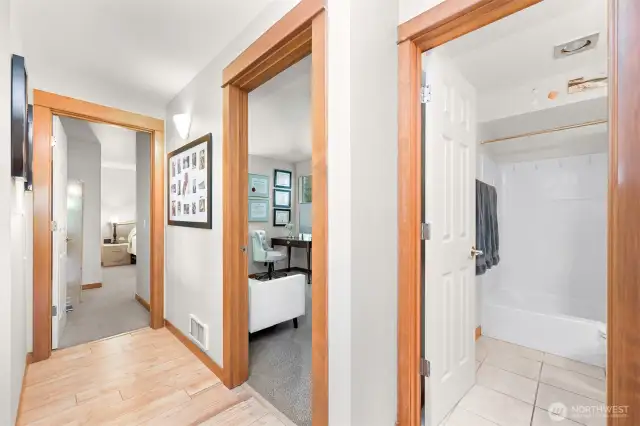 Hallway to bedrooms, bathroom & laundry