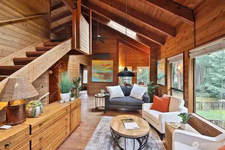 view looking from fireplace