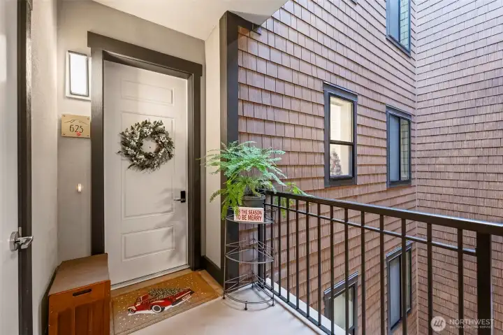 You are met with convenience the moment you walk to your front door. Your storage is located to the left!