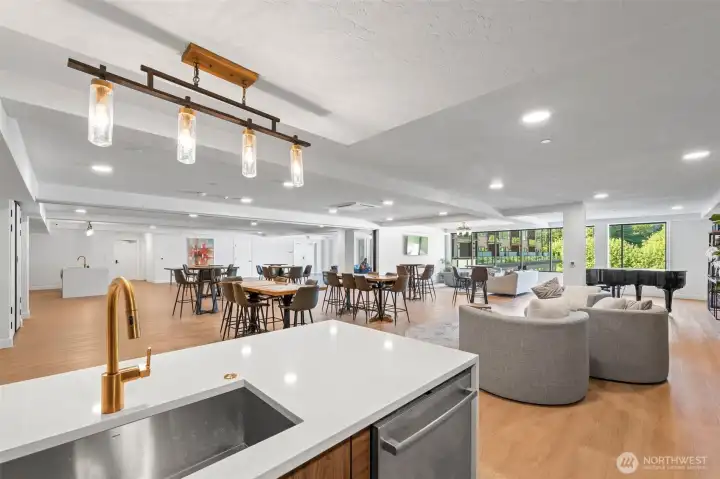 With two kitchens, TVs and plenty of TV. This is the perfect space to host your next event.