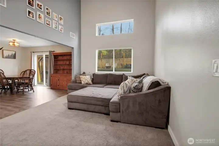 Nice large living area with vaulted ceilings