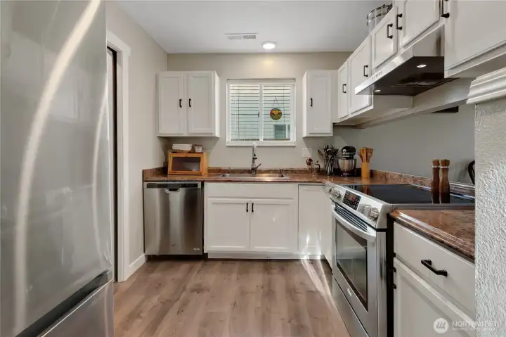 Newer flooring and newer appliances