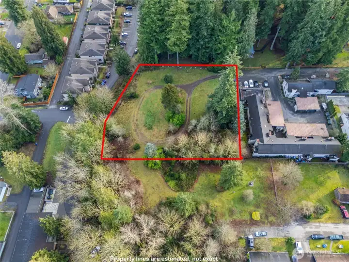 A concept of the property lines. Bluff on left side to E Division.