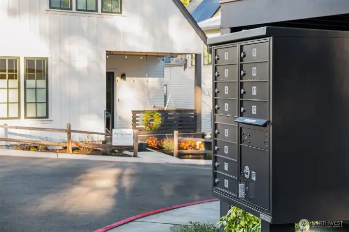Secure mailboxes for the 9 community home owners.
