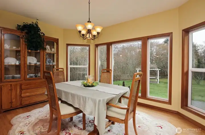 Light filled dining room.