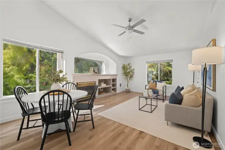 Large + open living & dining space