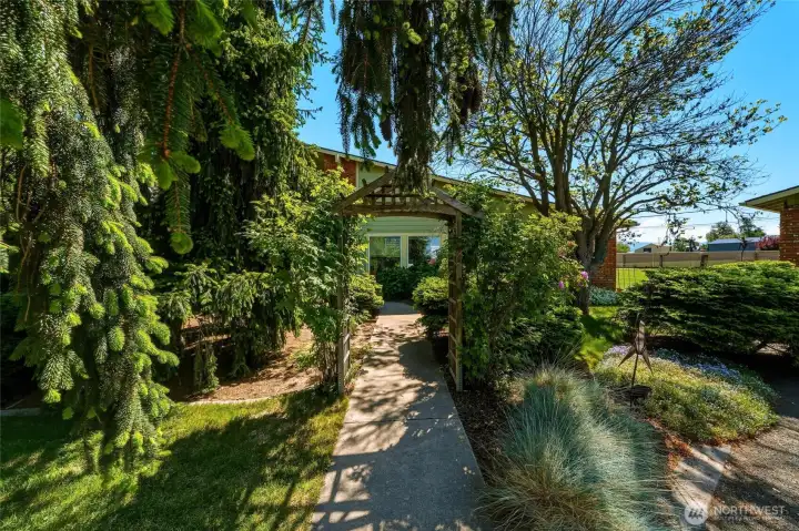 Mature landscaping that provides beauty and privacy