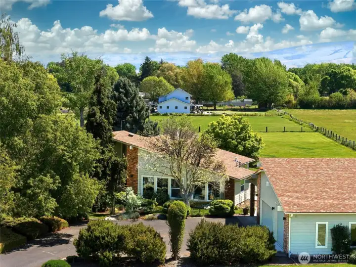 Detached 3 car garage with attached shop