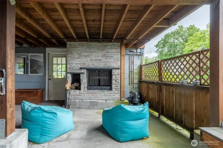 Exterior patio on gated lower patio