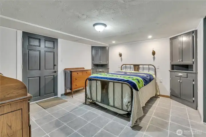 Bedroom area in basement