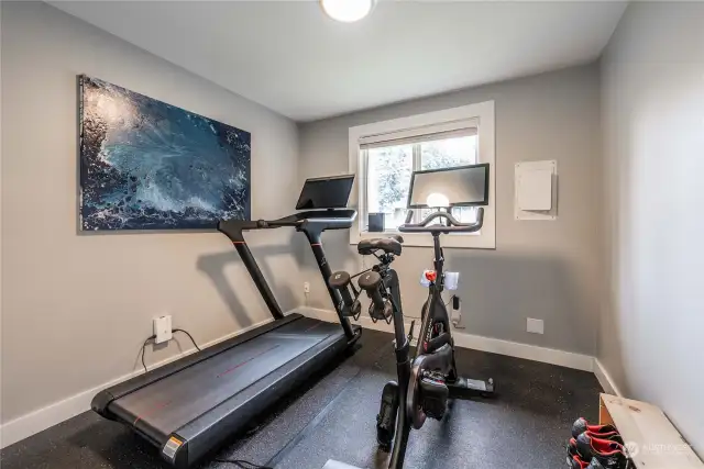 2 of 3 guest bedrooms currently being used a workout room.