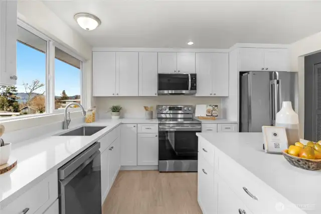 Bright new kitchen.