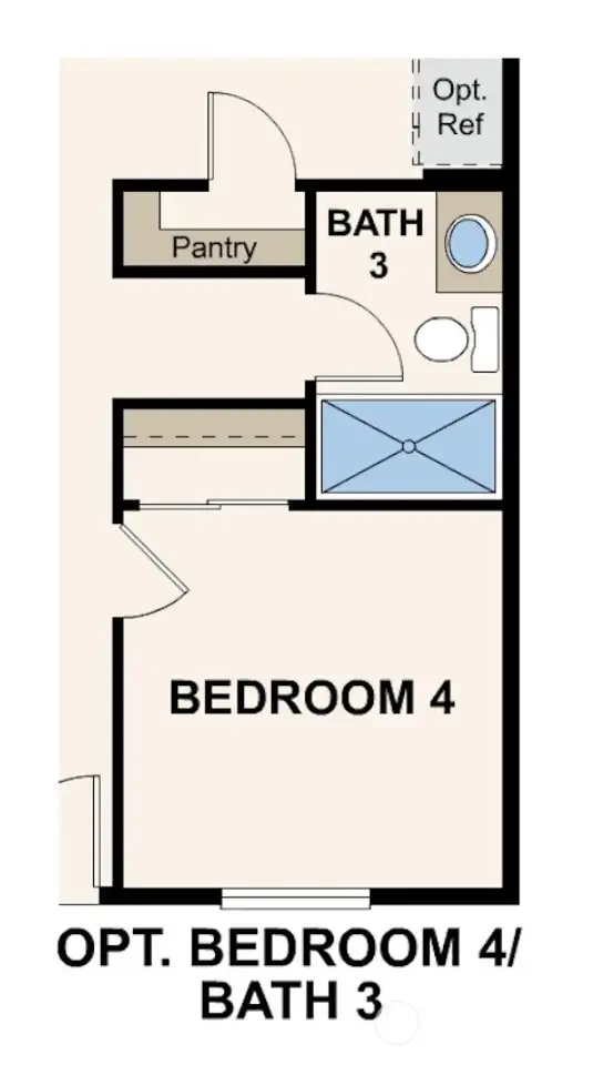 Disclaimer – Main Floor OPTION – Marketing rendering of floor plan, illustrative purposes only – may vary per location.