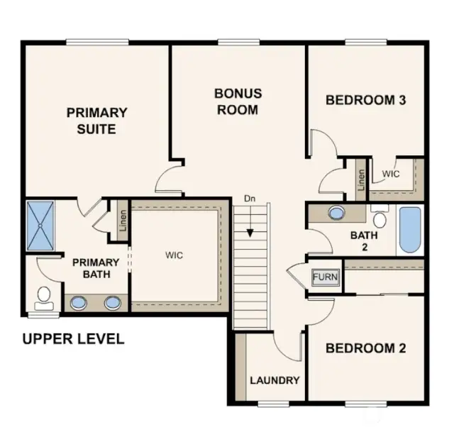 Disclaimer – 2nd Floor – Marketing rendering of floor plan, illustrative purposes only – may vary per location.