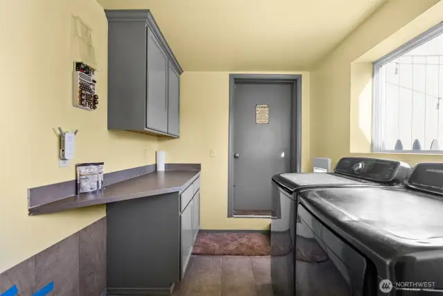 Laundry Room with door to large garage - Lower Level