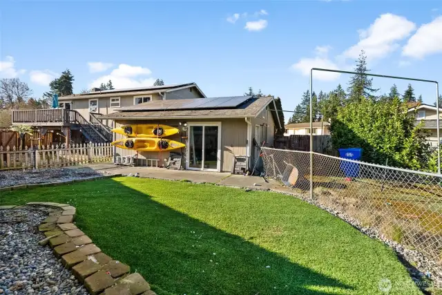 Turf Lawn - batting cage or dog run to the right