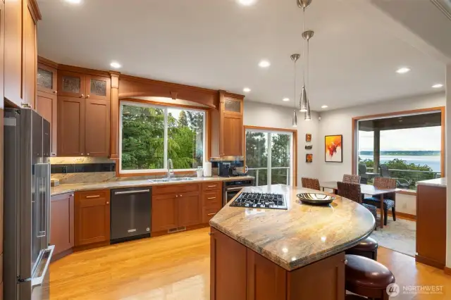 The large kitchen window adds plenty of natural lighting.
