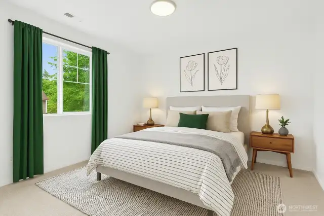 Virtually staged 3rd bedroom