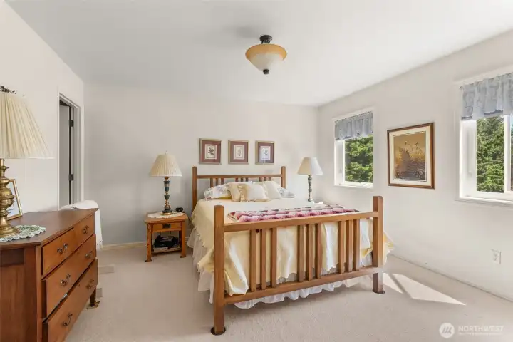 One of two upstairs bedrooms