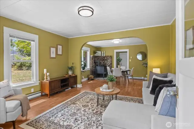 Enter into the spacious and bright living room.