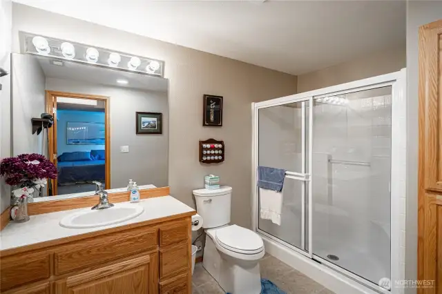 Master bath in lower floor.