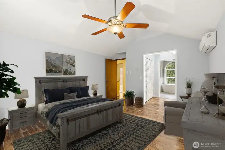 Primary bedroom virtually staged