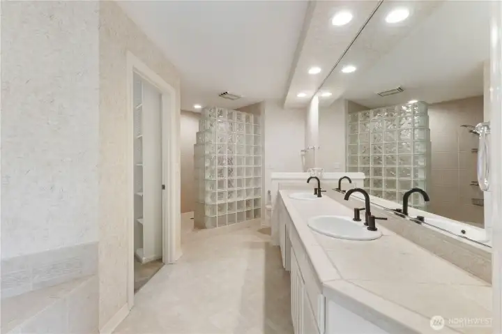 Additional view of the primary bathroom.