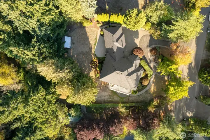 Birds eye view of the property.