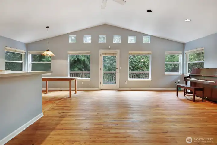 Vaulted ceiling great room. Hardwood floors, lots of space and natural light.