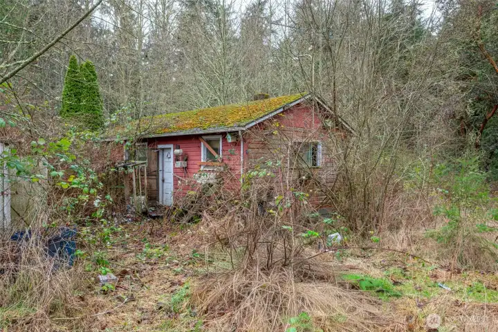 The studio, a possible renovation project or just remove it.