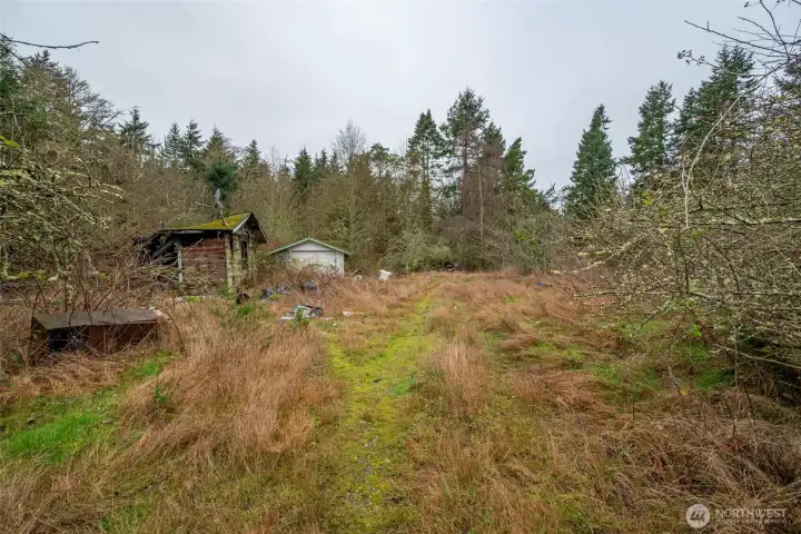 Level and partially cleared.  Wouldn't take much to build a new home here.