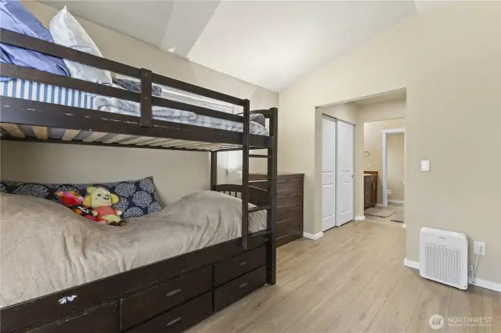 Primary bedroom and bathroom