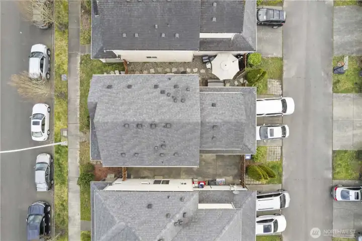Drone view of roof