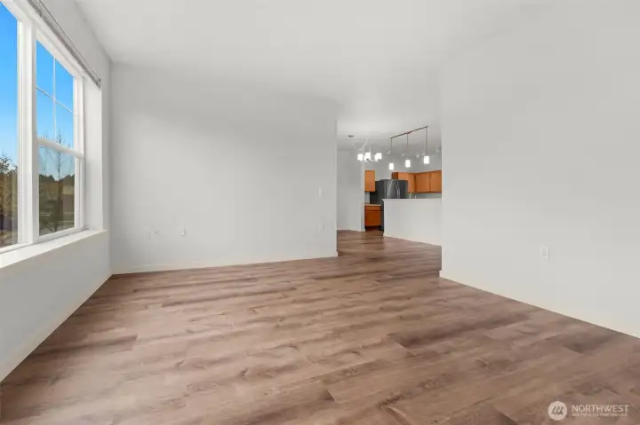 Another view of the living room from the fireplace point of view.