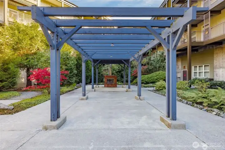 Fall at Village Commons - Outdoor Fireplace hangout area