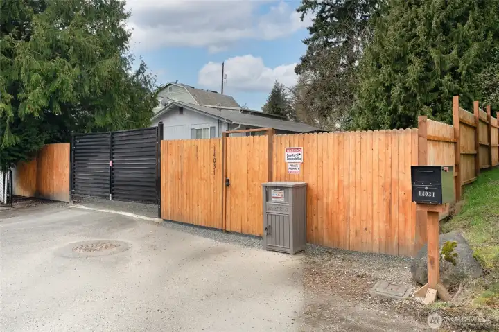 Recent Fence w/solar powered Gate