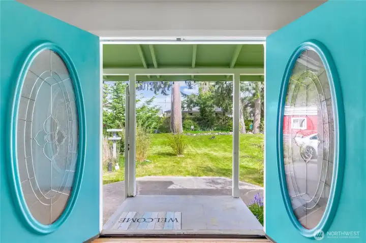 Beautiful double front doors to welcome your guests.