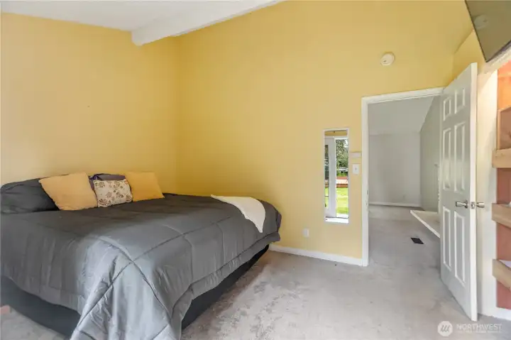 This room features built-in shelves.